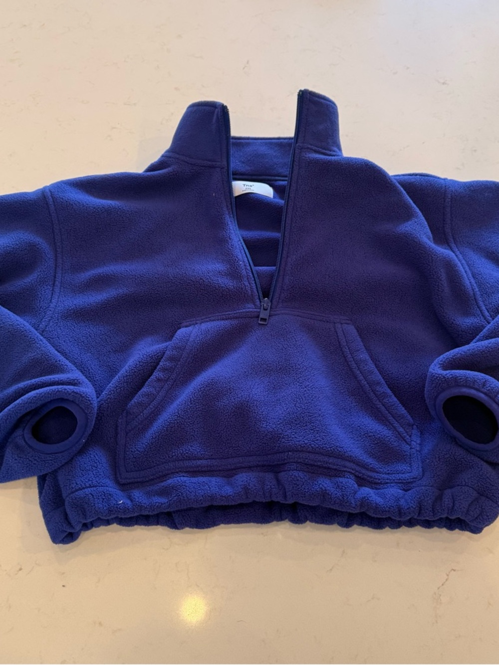 TNA Royal Blue Quarter-Zip Fleece Pullover Hoodie - Lena